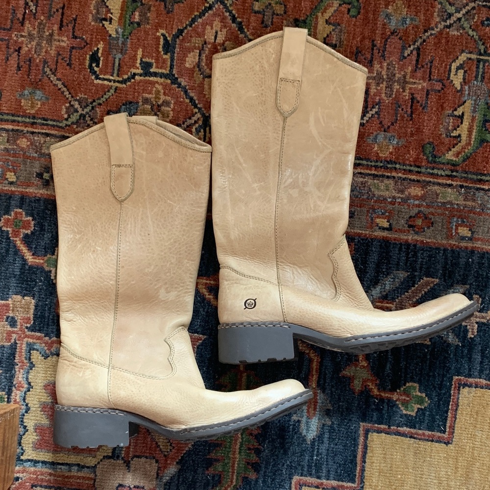 Born Cream Heeled Boots